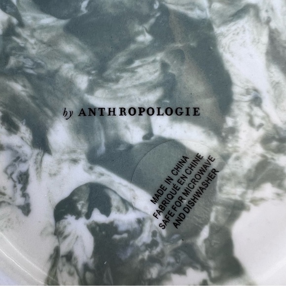 Anthropologie Monogram Letter E Marbled Coffee Mug Green White Yellow Heavy NWOT - Picture 8 of 8